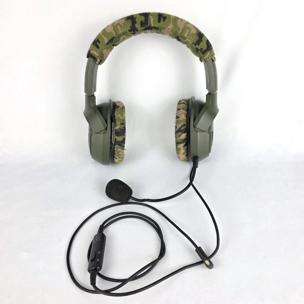 Turtle Beach Recon 50p Gaming Headset (works) Olive Green‎ Camo- MIC NOT WORKING